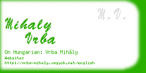 mihaly vrba business card