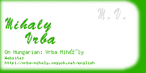 mihaly vrba business card